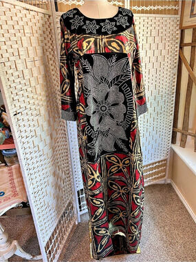 Traditional West African BuBu Gown Maxi Dress Ankara Wax Print Ladies Elegant L